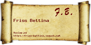 Friss Bettina névjegykártya